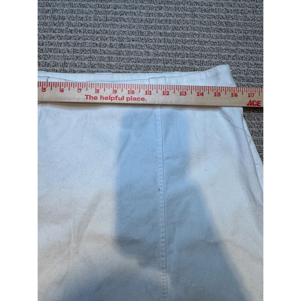 & Trousers White‎ Pique A-Line Mini Skirt Button Waist Detail Size 10